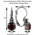 thumbnail image 3 of Swarovski Handmade Crystal Siam Earrings with Crystal Accent Nickel Free, 3 of 4