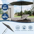 thumbnail image 2 of EastVita 9Ft UV Resistant Patio Umbrella 8 Sturdy Ribs Table Umbrella with Easy Push Button Tilt Large Umbrella for Pool Yard and Garden Grey, 2 of 4