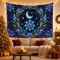 thumbnail image 3 of Luminous Crescent Moon & Star Snowflake Against Evergreen Wreath Mystical Celestial for Astronomy Fans Night Sky Decor Christmas Gift Tapestry Wall Hanging for Bedroom and Living Room, 3 of 7