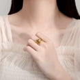 thumbnail image 3 of Kaydenana Gold Criss Cross Rings for Women Eternity Fashion Statement Stainless Steel High Polished Enhancer Finger Knuckle Jewelry for Gift, 3 of 6