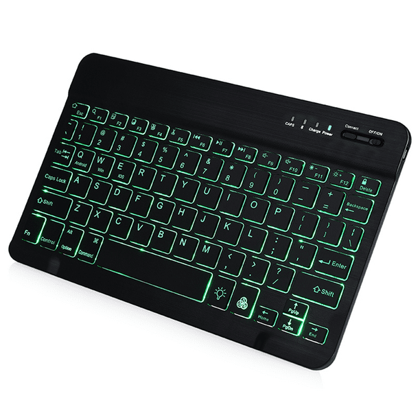 Peroptimist Universal Keyboard Backlit 7Colors Slim Portable Wireless
