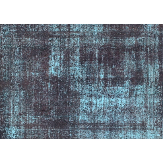 Ahgly Company Indoor Rectangle Abstract Light Blue Modern Area Rugs, 5' x 7'