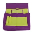 thumbnail image 1 of Bolsillo para respaldo de silla, organizador de suministros para estudiantes con bolsillo para etiqueta de nombre para preescolar, morado y amarillo, 1 of 14