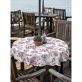 thumbnail image 2 of Outdoor Tablecloth with Umbrella Hole for Patio/Picnic/Party/Camping, Pink Rose Waterproof Table Cloth Round Cover Washable, Rustic Vintage Botanical Floral Watercolor (Dia 60"), 2 of 9