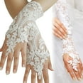 thumbnail image 4 of 1 Paire de Gants de Mariée Sans Doigts Longueur Poignet Lacets Accessoires de Mariage, 4 of 10