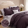 thumbnail image 6 of Amberspace Ruffle Design 7-piece Bed in a Bag Comforter Set with Sheets,Deep Purple,King, 6 of 8