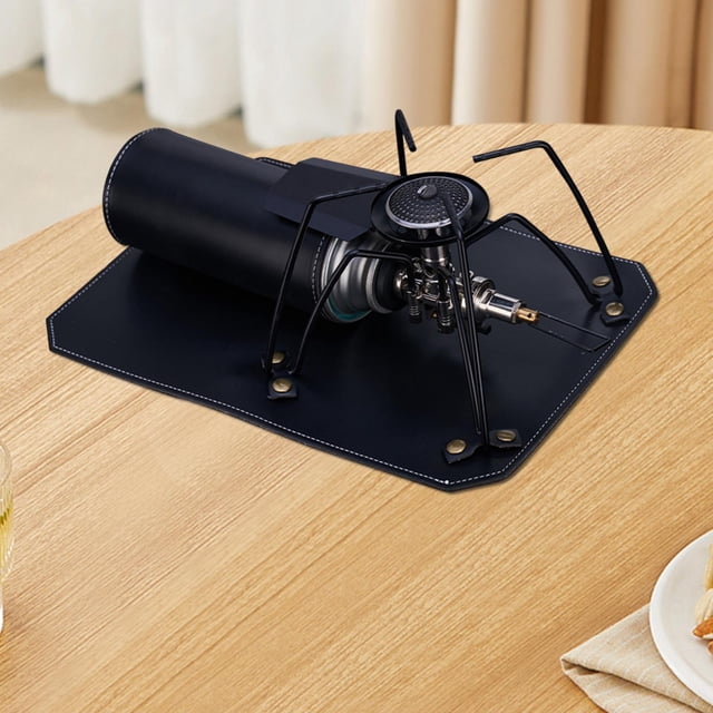 Mat de horno y gas Capeta de tapa de la almohadilla de fijación práctica Protectores elegantes portátiles para la playa Cooking Outdoor BBQ Viajando Negro