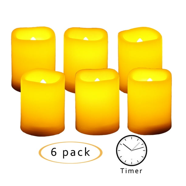 Flameless LED Battery Operated Votive Candles with Timers 1.5"(D)x2"(H