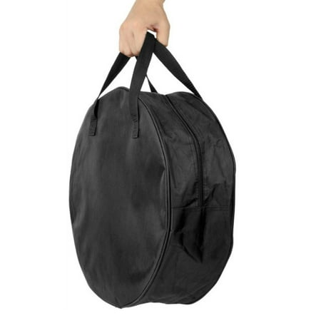 Arealer 16 Inch Cable Storage Carry Bag With Carry Handle Double Zip Black Round Hose Storage Bag for Caravans Gardening Equipment 600D Oxford Cloth