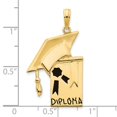 thumbnail image 2 of 14k Solid Yellow Gold Epoxy Graduation Cap and Diploma Pendant Necklace 32.95x17.55mm Wide 1mm Thick Pendant for Women, 2 of 2