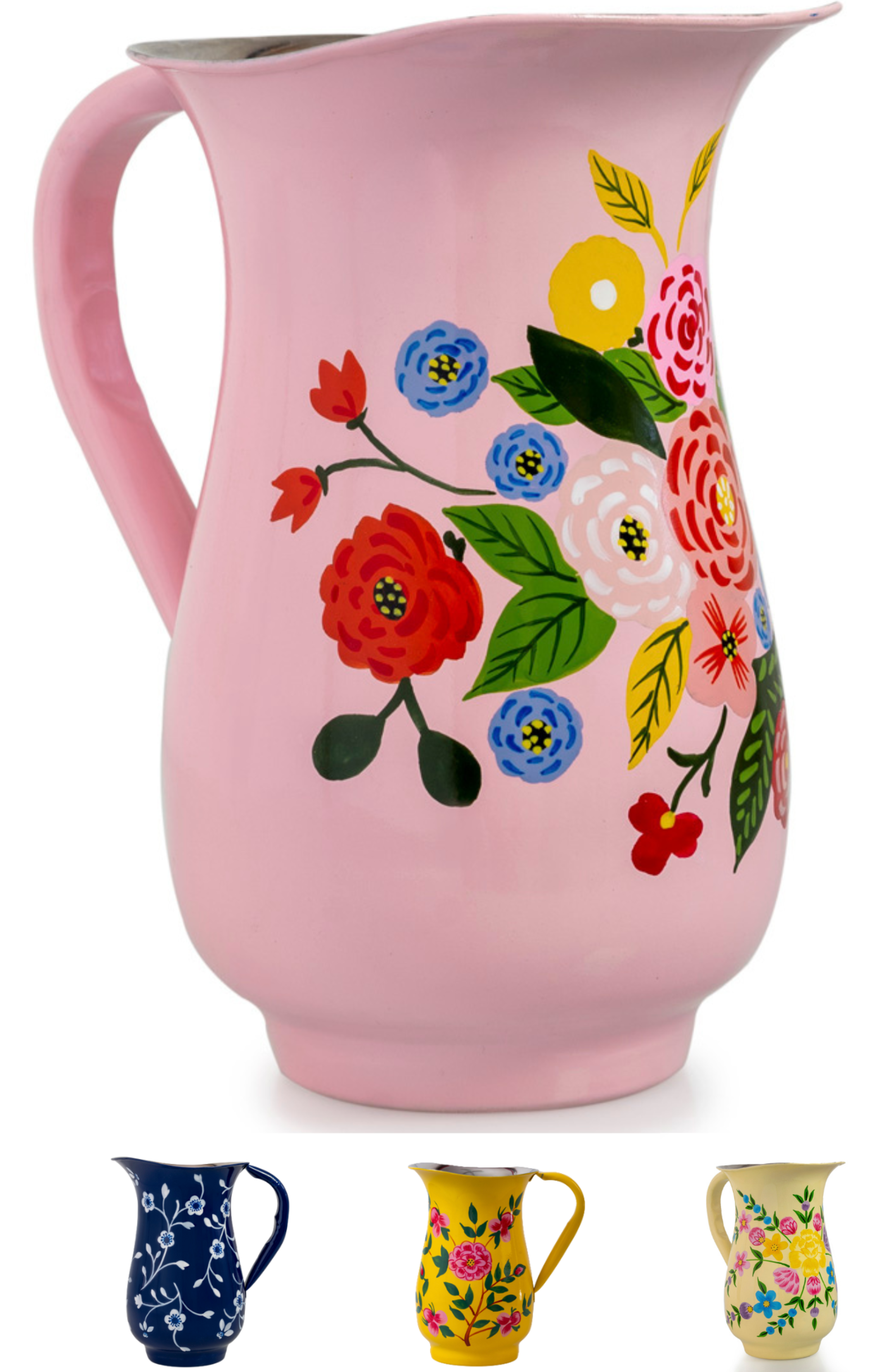 Storied Home 48 fl. oz. Multicolor Stoneware Hand Painted Pitcher with  Floral Design DF7242 - The Home Depot