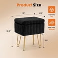 thumbnail image 2 of Gianna Square Ottoman with Table Top, Comfortable Footrest With Storage, Vanity Stool Suitable for Living Room，Bedroom, Black, 2 of 5