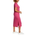 thumbnail image 2 of Jessica Simpson Women's Soft Jersey Side Slits T-Shirt Midi Dress-Red / M, 2 of 4
