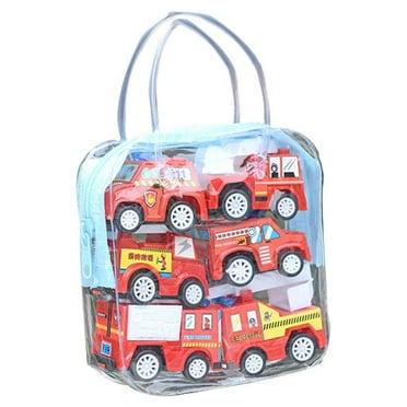 OUNONA 6Pcs Funny Pull Back Toy Kids Mini Engineering Vehicles Model Toys Inertial Car Toys Early Educational Toys (Fire Fighting Truck Styling)