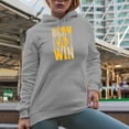 thumbnail image 2 of Born to Win, Heather Grey Hooded Sweatshirt or Hoodie, Medium, 2 of 5