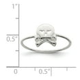 thumbnail image 3 of White Sterling Silver Ring Band Themed Polished Skull & Crossbones, 3 of 3