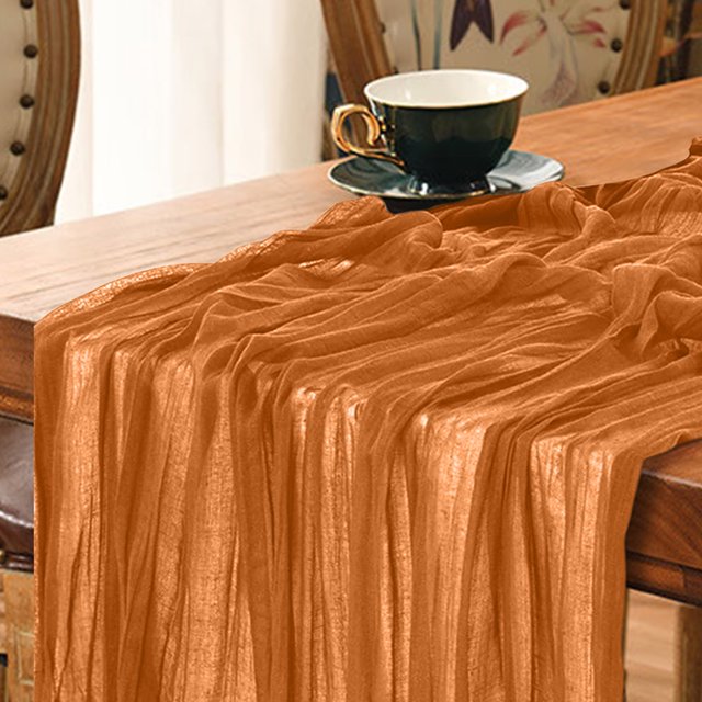 Maplenight Boho Cheesecloth Table Runner 72 Inch Long - Gauze Table Runners for Kitchen, Dining, Table Centerpiece Decor - Cheese Cloth for Wedding Party Summer Garden Farmhouse Decorations Yellow