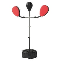 Boxing Bag with Stand, Adjustable Height Punching Speed Bag, 2 Target Arms - Training, Exercise - Black