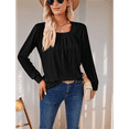 thumbnail image 3 of Womens Long Sleeve Tunic Tops Black XL as shown in the picture, 3 of 6