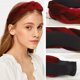 thumbnail image 3 of Laklulu Cinta de Felpa de Terciopelo para Mujer Cinta para el Cabello de Punto Cruzada Cruzada para niñas Color sólido Accesorios para el Cabello Suaves y Lindos Champú para Citas de Viaje, 3 of 5