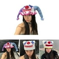 thumbnail image 2 of Contrast Color Knit Hat Girls Cartoon Clown Beanie Windproof Warm Winter Cap, 2 of 8