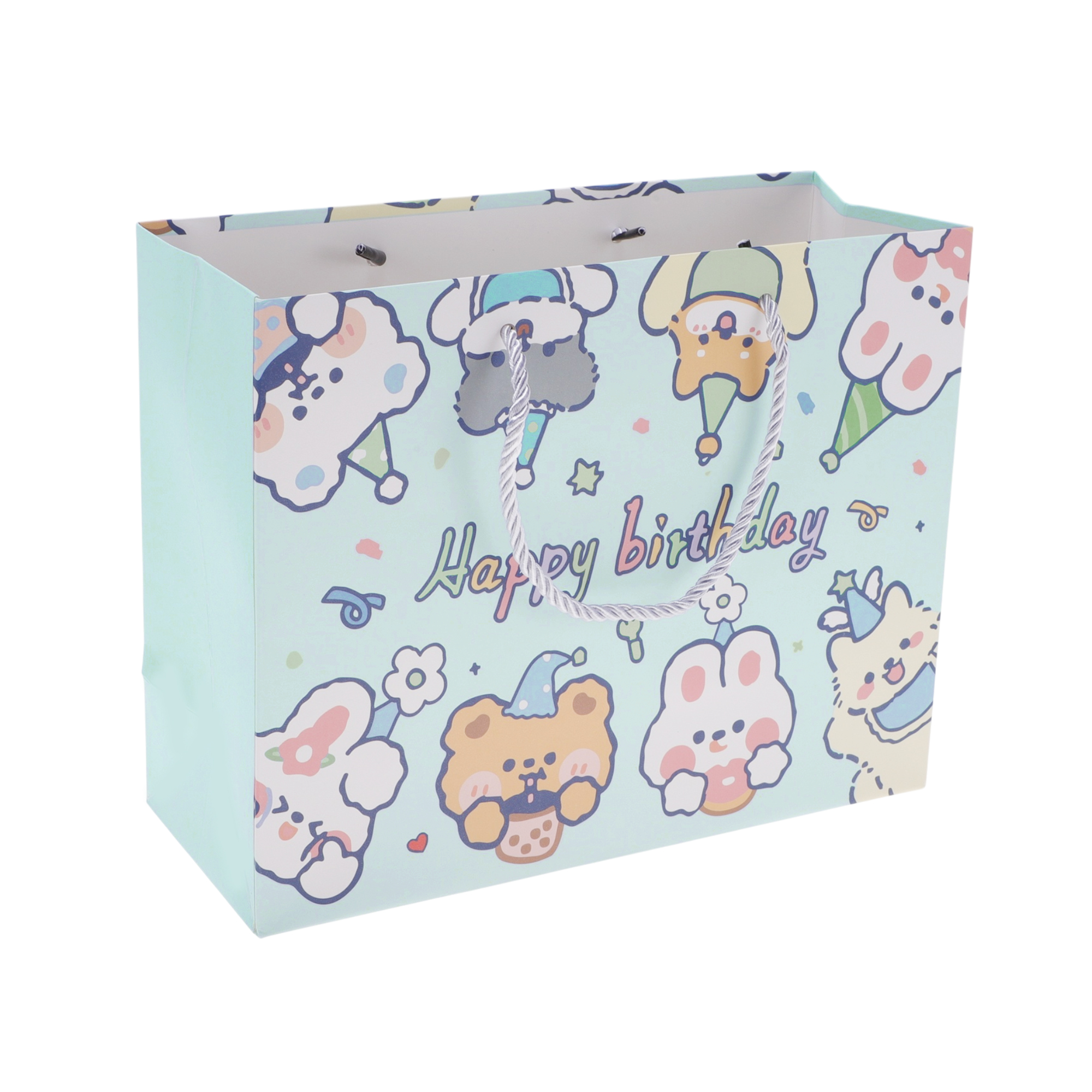Unique Bargains Cartoon Rabbit Gift Bags Set of 4 Blue