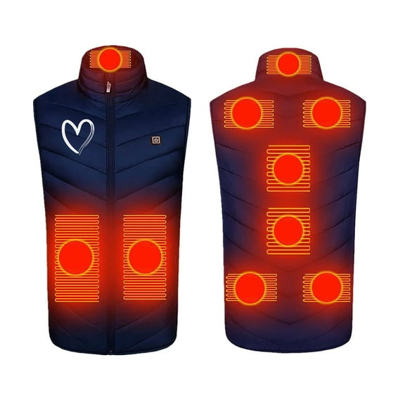FAVIPT 2024 Heated Vest Women, Unisex Winter 9 Zones Heating Vest with Battery Pack Lightweight Rechargeable Love Print Down Vest Jacket