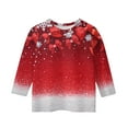 thumbnail image 4 of Long Sleeve Crew Neck Pullover Top for Girls with Glitter Bow and Snowflake Print for Holiday and Casual Wear, 4 of 4
