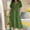 *Green, variant on ClodeEU Women's Linen Blend V Neck Short Sleeve Button Down Midi Dress,Casual Loose Sundress with Pockets Beige,Women's Plus L