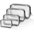 thumbnail image 1 of Trousse de toilette Transparente 4 pièces, étanche Sac Cosmétiques PVC Multifunction Kit de Voyage Liquides TSA l'Avion pour Hommes, Femme, Enfant, Famille Multi-Tailles 3-1-1 (Petit, Moyen, Grand) Zhivalor QH-815, 1 of 8