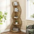 thumbnail image 2 of Corner Shelf, Modern Wall Corner Bookshelf, Stylish Corner Small Bookcase Storage Rack Plant Stand with Unique Shape for Living Room, Home Office (, PC), 2 of 8