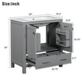 "30"" Grey Bathroom Vanity with Single Sink Top, Solid Wood Storage ...