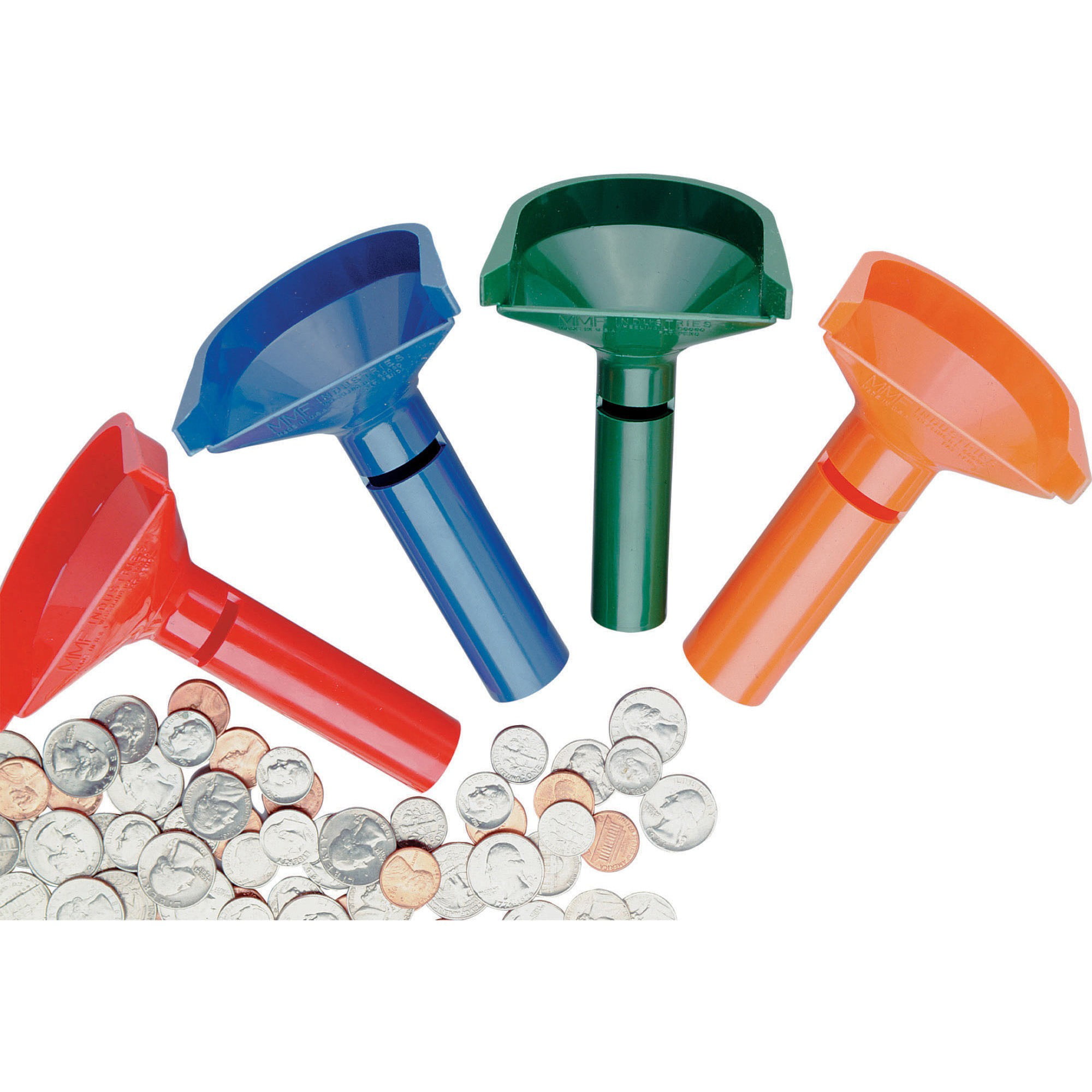 Dimes Quarters Half-Dollars and Dollar Coins into Tubes Orderly Nickels Coin Sorter Dispenser Counting Automatic Coin Tubes Functional Counter Machine Accurately Sort Pennies 