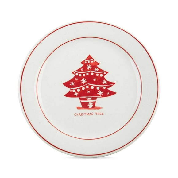 Home Essentials Molly Hatch Snowflake Dessert Plates (8.5″), Tree