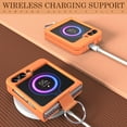 thumbnail image 5 of for Samsung Galaxy Z Flip 5 Case with Ring, Shockproof Thin Slim PC Protective Phone Case for Galaxy Z Flip 5G, Orange, 5 of 16