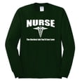 thumbnail image 2 of Nurse the Hardest Job You'll Ever Love | Mens Pop Culture Long Sleeve T-Shirt, Forest Green, X-Large, 2 of 3