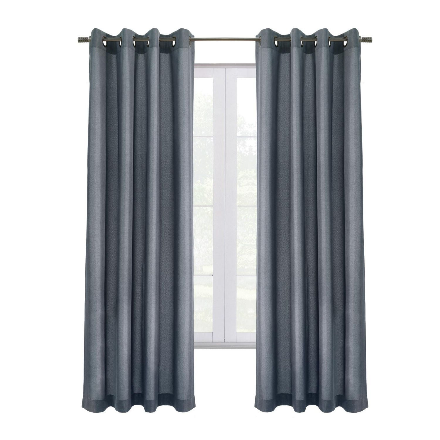 Loft Living Elba Total Blackout Textured Grommet Single Curtain Panel 52" x 84" in Blue