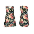 thumbnail image 7 of Picia Rose Flowers Print Women’s Sleeveless Midi Swing Dress – A-Line Pleated Tank Sundress, Comfortable and Flowy T-Shirt Dress, 7 of 7