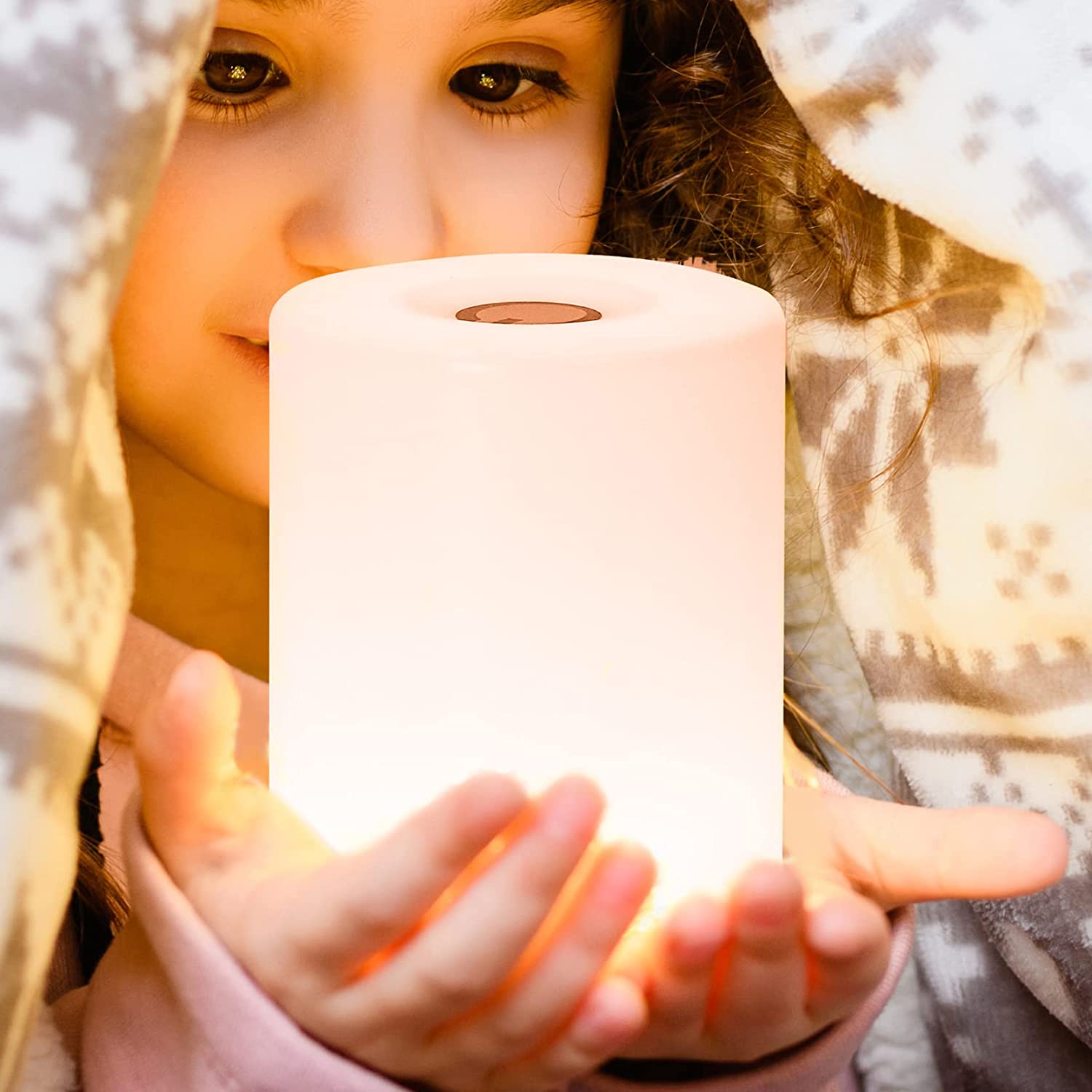 Mini Night Light, Soft Warm Dim Lamp, Small Cordless Touch Night Light