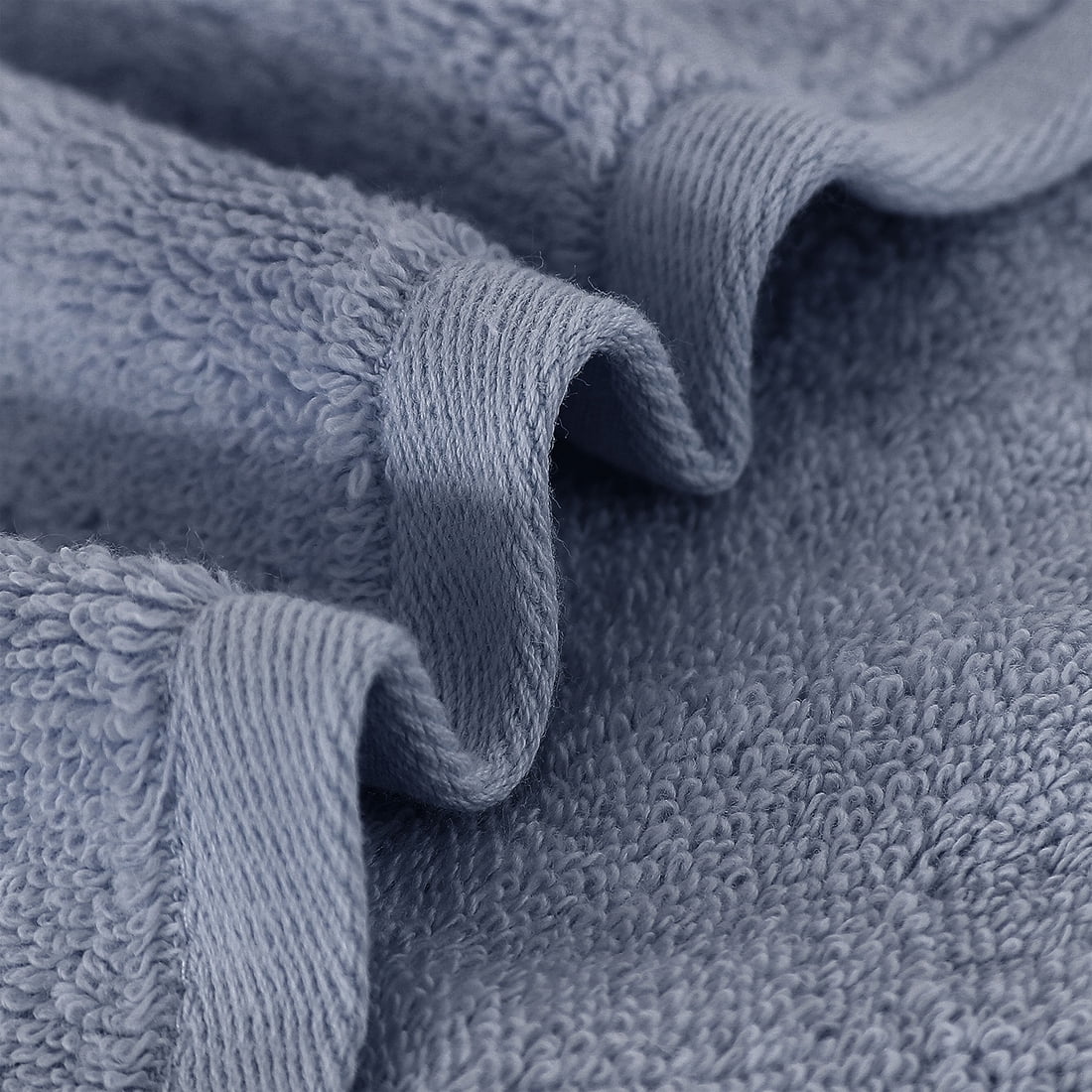 Unique Bargains 100% Cotton 6-Pack Washcloth Face Towels 13" x 13" Dark Blue