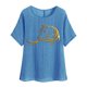 thumbnail image 1 of Camiseta de Mujer Camiseta de Manga Corta Impresión Casual Raglan Suelto de Lino Top Blusas, Cuello de la Tripulación, 1 of 4