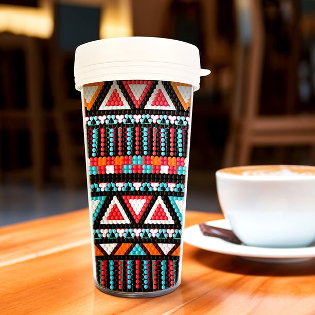 Cuadros Decorativos Taza de agua pintada con diamante DIY a prueba de fugas sin BPA para transporte diario (BZS24) Wdftyju embutido en tela