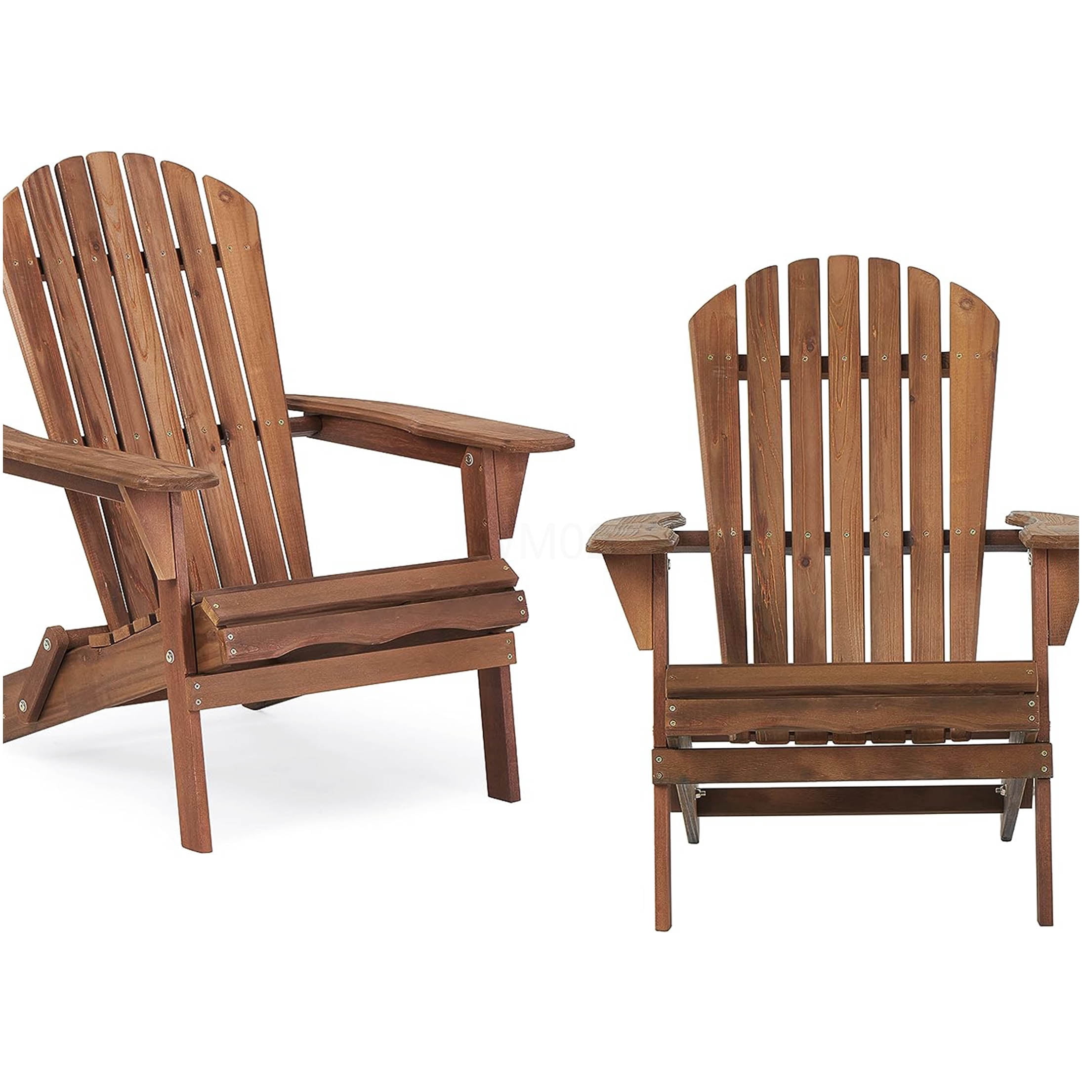 COSMOS Solid Wood Folding Adirondack Chair Set of 2, Natural & Light Brown Patio Lounge Chairs for Outdoor Garden, Lawn, Deck, Poolside