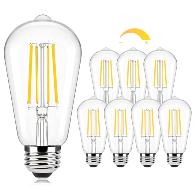 Bombillas LED Brightever de 7 W, 850 lúmenes, vintage, E26, 2700 K, paquete de 8