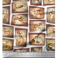 thumbnail image 1 of Soimoi Silk Fabric Zodiac Sign Patchwork Printed Fabric 1 Yard 42 Inch Wide, 1 of 3