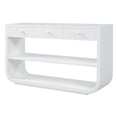 thumbnail image 5 of Harper & Bright Designs Farmhouse Rectangular Console Table with Storage, Narrow Entryway Table with 3 Drawers and 2 Open Shelves, Curved Sofa Table with Solid Wood Base for Living Room, White, 5 of 14