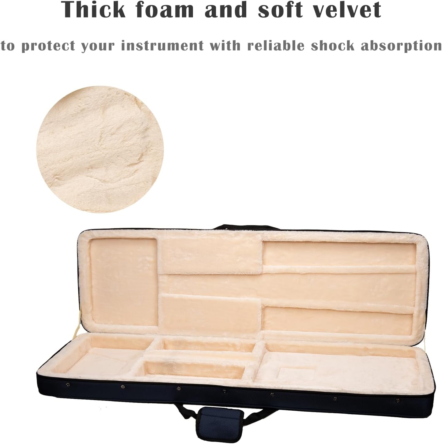 Crossrock Bass Guitar Foam Case for Precision & Jazz | Lightweight Blue Gig Bag with Plush Interior, Adjustable Fit & Storage (CRP300BBL)