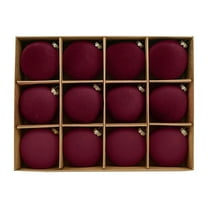 12Pcs 2.36'' Large Classic Velvet Christmas Balls Ornaments Solid Color Flocking Christmas Decorations Popular Christmas Tree Ornaments Round Christmas Atmosphere Decoration