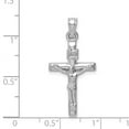 thumbnail image 2 of FJC Finejewelers 14 kt White Gold Hollow Crucifix Cross Charm 30 mm x 15 mm, 2 of 6