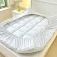 thumbnail image 4 of 1pc Extra Thick Quilted Fitted Sheet, Grid Stitched Mattress Protector, Non-Slip Full Enclosure Bed Cover, All-Season(white,King), 4 of 8